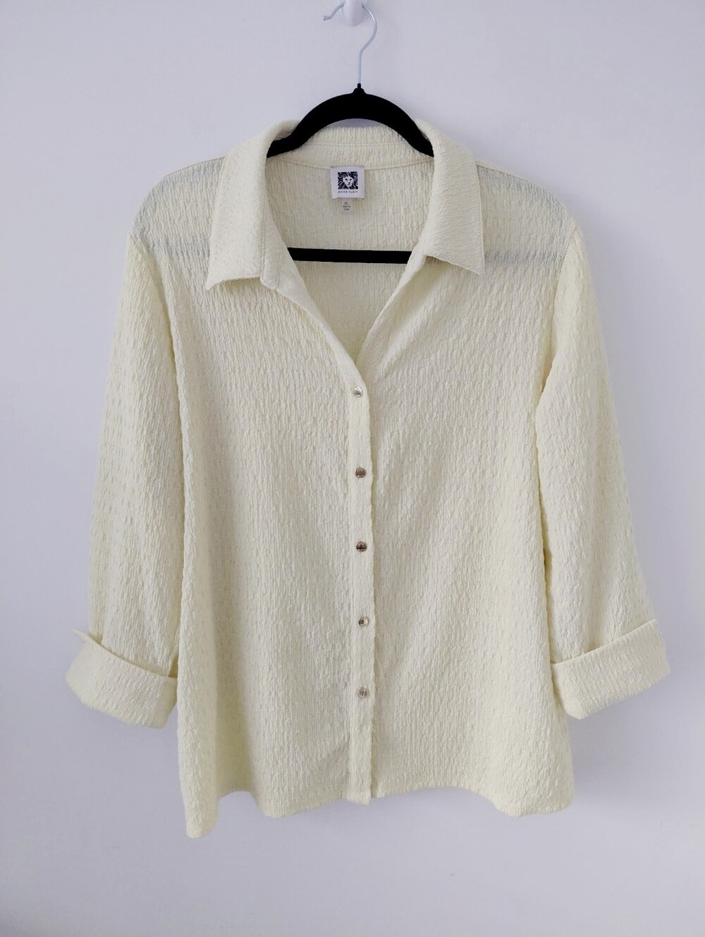 Anne Klein Canary Textured Button-Down Shirt